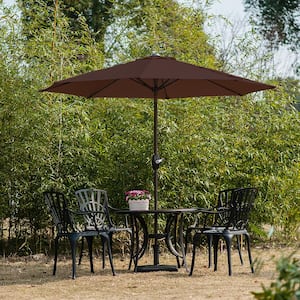 Tristen 9 ft. Patio Table Umbrella with Tilt and Crank in Coffee