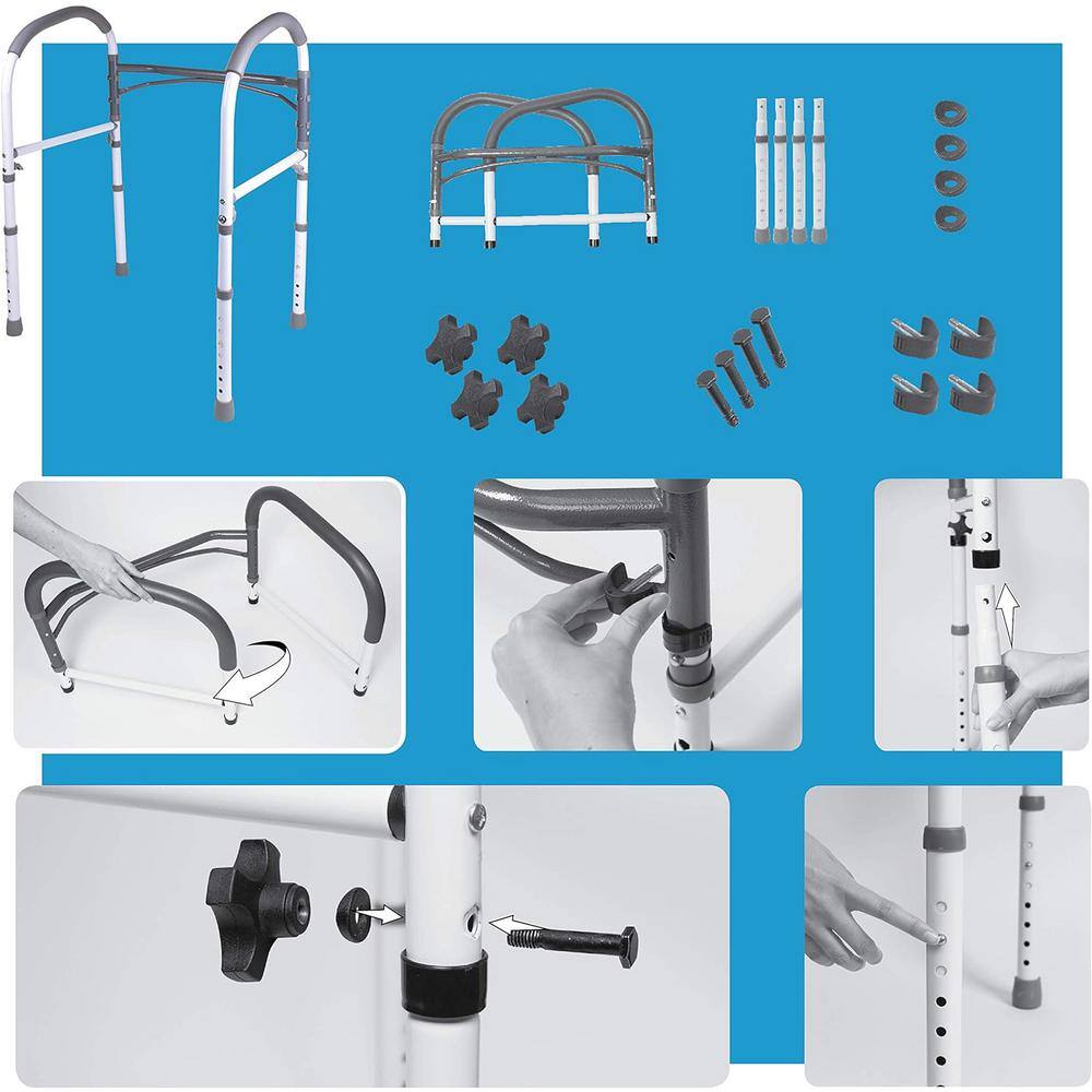 Adjustable Height Metal Toilet Safety Frame with Non-Slip Pads