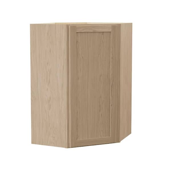 Sinclair 24 in. W x 12 in. D x 36 in. H Assembled Kitchen Corner Wall Cabinet in Shaker Light Oak