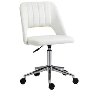 Cream White Office Chair with Hollow Back