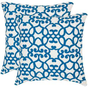 Mallorca Royal Blue 20 in. x 20 in. Throw Pillow Set of 2