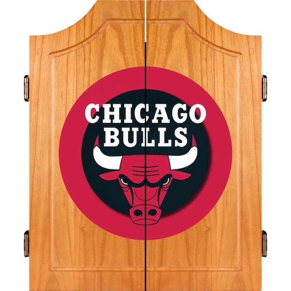 Trademark NBA Chicago Bulls Wood Finish Dart Cabinet Set