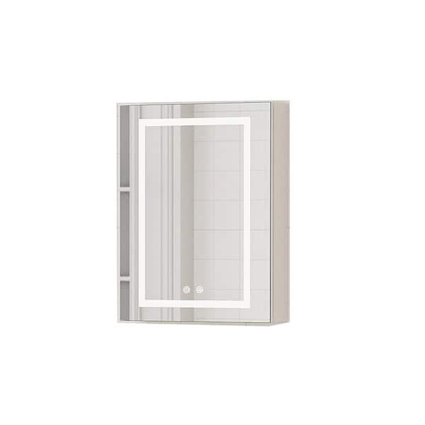 24 in. W x 30 in. H Rectangular Aluminum Medicine Cabinet with Mirror-Anti-Fog, Adjustable Shelves Smart Lighting
