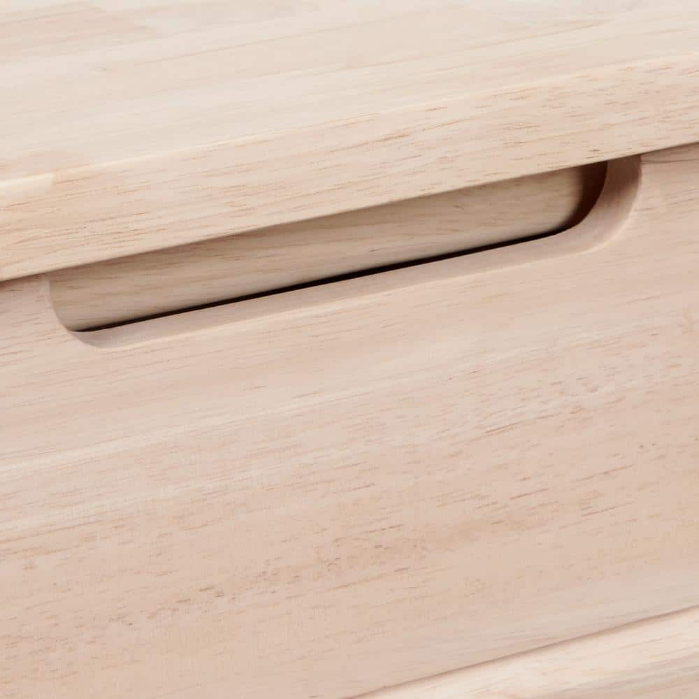 Classic Unfinished Rubberwood Vanity Table with Flip-Up Mirror