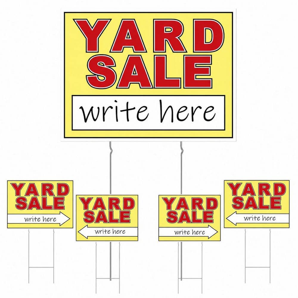5-Pack 12 x 16 Inch Waterproof Corrugated Plastic Double Sided Yard Sale Sign with Stake and Arrows price history on PriceWatchPro