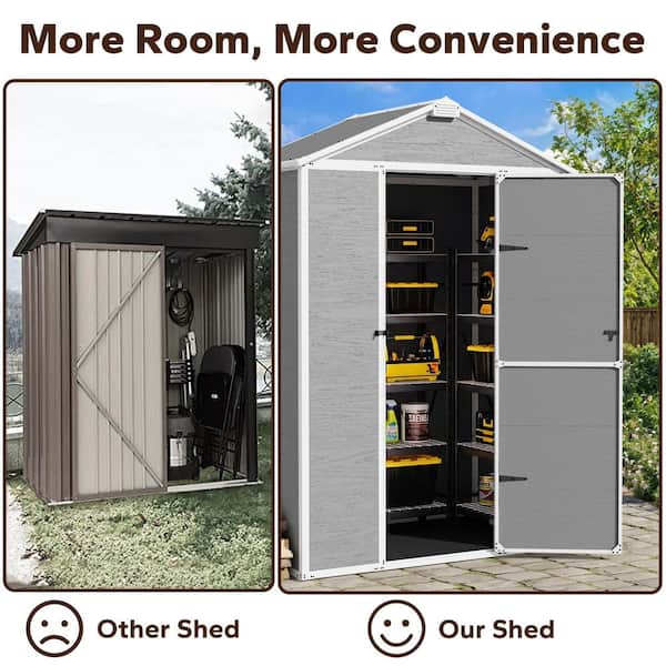 JOYSIDE 5 ft. x 3 ft. Durable Resin Garden Outdoor Storage Shed