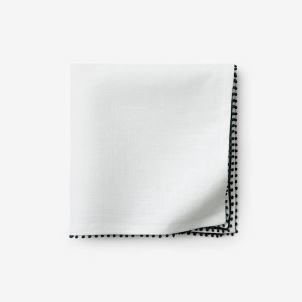 Company Cotton Pom Fringe 19 in. W x 19 in. H Green Cotton Napkins Set of 4