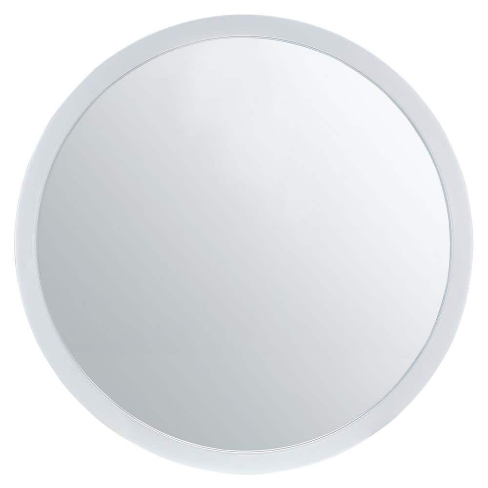 Jove 24 in. W x 24 in. H Iron Round Modern Silver Wall Mirror price history on PriceWatchPro