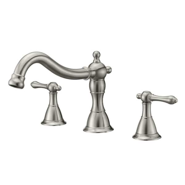 Ultra Faucets Prime 2-Handle Deck-Mount Roman Tub Spout Faucet in Brushed Nickel