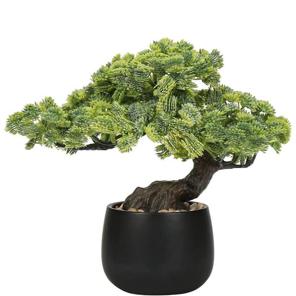Fake Plants in Black Pot Garden Statue, 4-Pack L0BYYNP72M - The