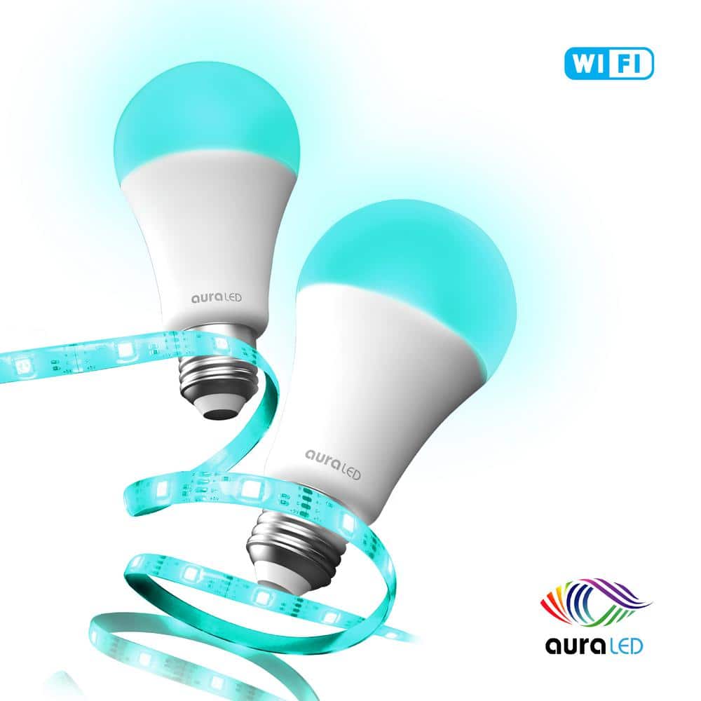 Tzumi Aura LED ColorKit Trio 75-Watt Equivalent A21 Dimmable Multi
