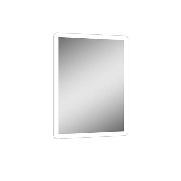 LTL Home Products Stratus 20 in. W x 28 in. H Lighted Impressions Frameless Rectangular LED Light Bathroom Vanity Mirror in Aluminum