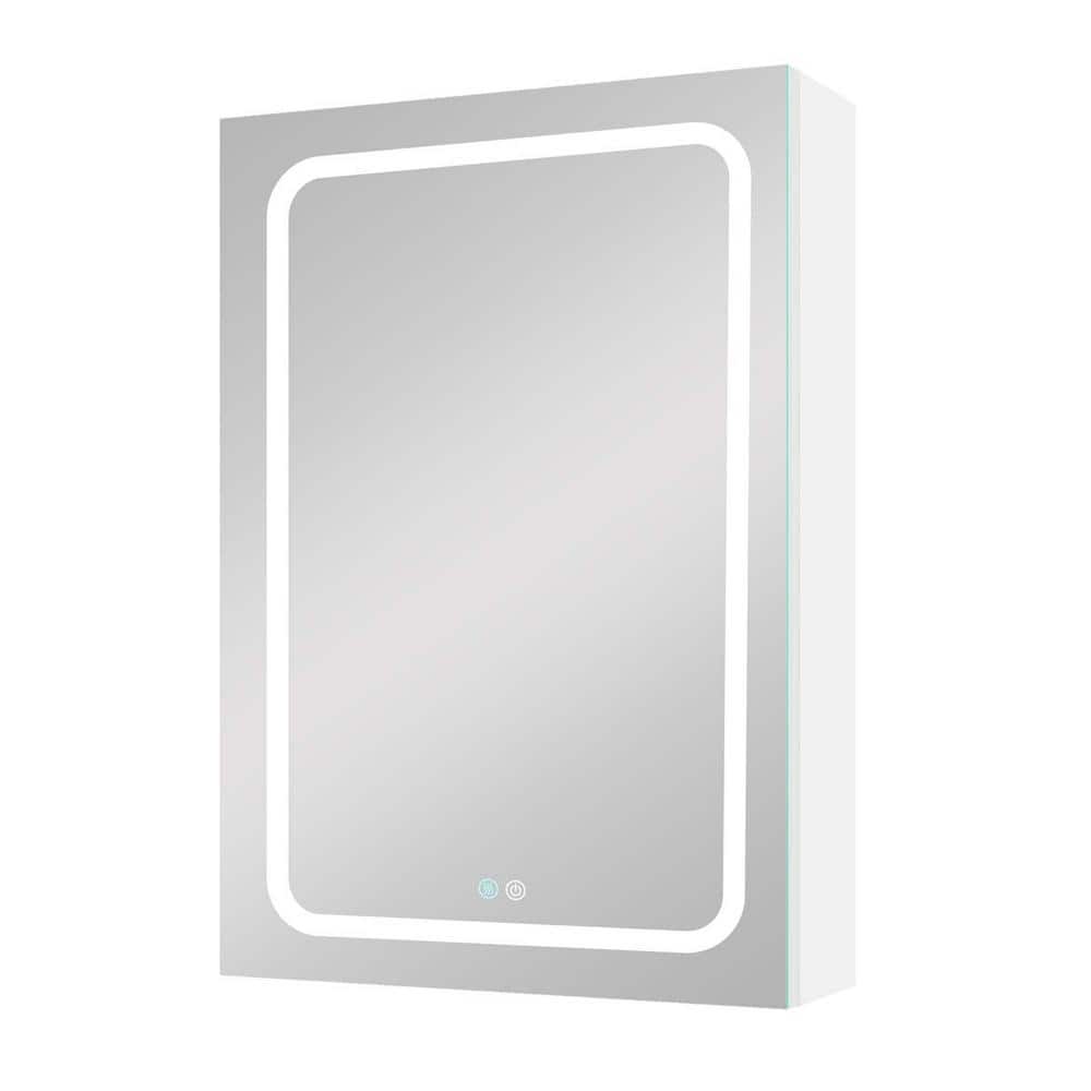 20 in. W x 30 in. H Rectangular White Aluminum Surface Mount Medicine Cabin
