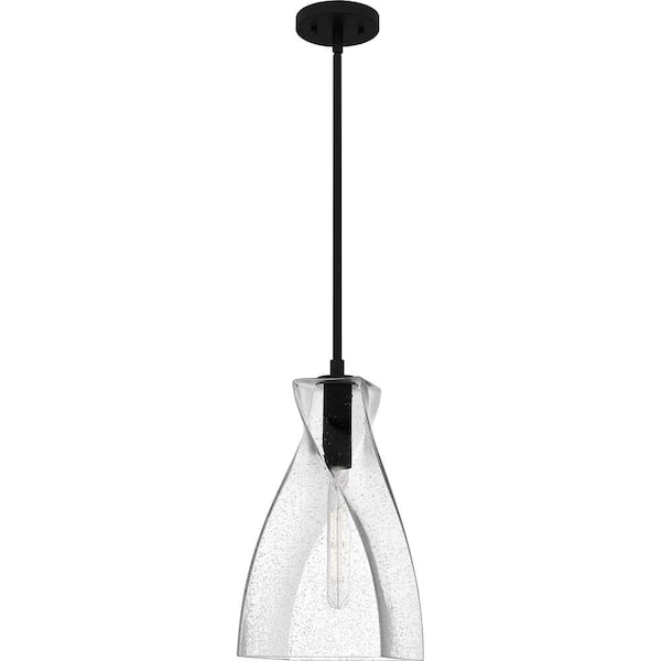 Quoizel Stetson 60-Watt 1-Light Matte Black Mini Pendant Light