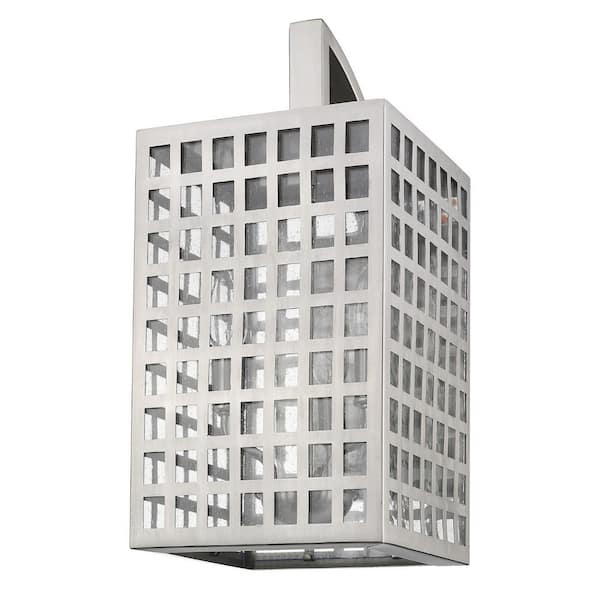 17.75 in. Silver Outdoor Hardwired Sconce with No Bulbs Included