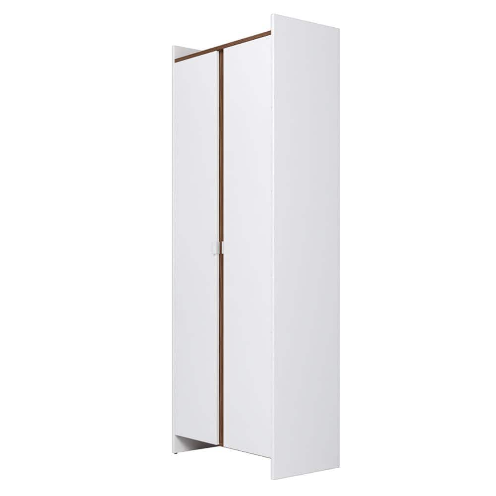 Ratzer White and Brown Mid-Century Modern Storage Cabinet