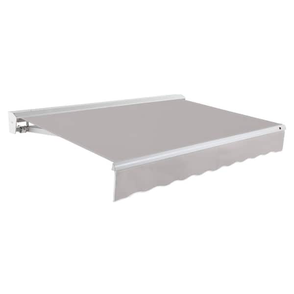 AWNTECH 24 ft. Destin Right Motorized Retractable Awning with Hood (120 in. Projection) in Gray