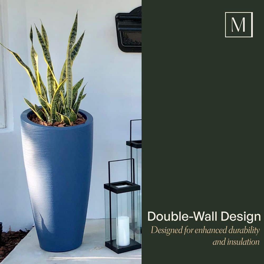 Modesto 32" Tall White Polyethylene Modern Indoor/Outdoor Planter