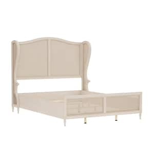 Sausalito White Queen Headboard and Footboard Bed with Frame
