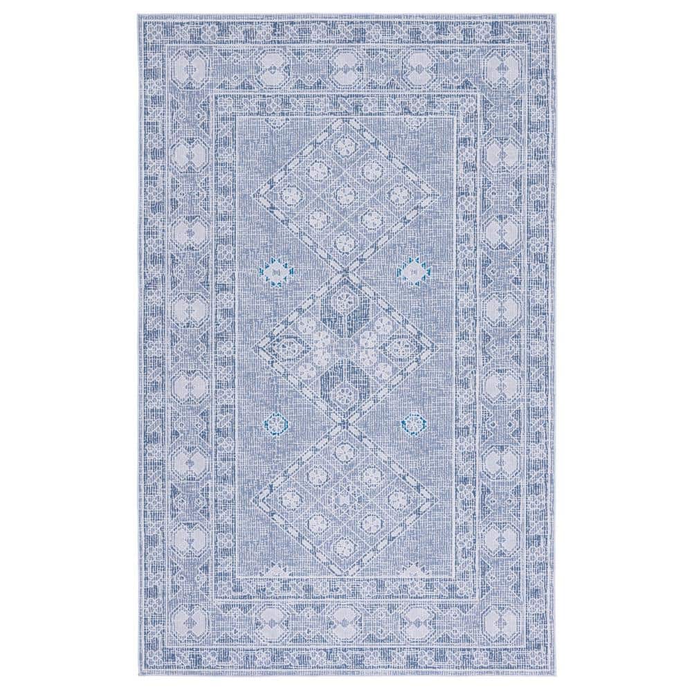 Tucson Ivory and Grey Synthetic Washable Area Rug 3' x 5'