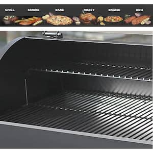 Z-Grills Wood Pellet Grill Outdoor BBQ Grills with Smoker in Black