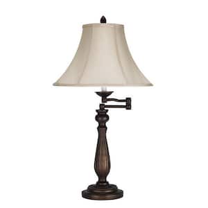 30 in. Rust Integrated LED Candlestick Bedside Table Lamp