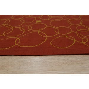 Red 6 ft. x 8 ft. Handwoven Wool Modern Flat Weave Area Rug