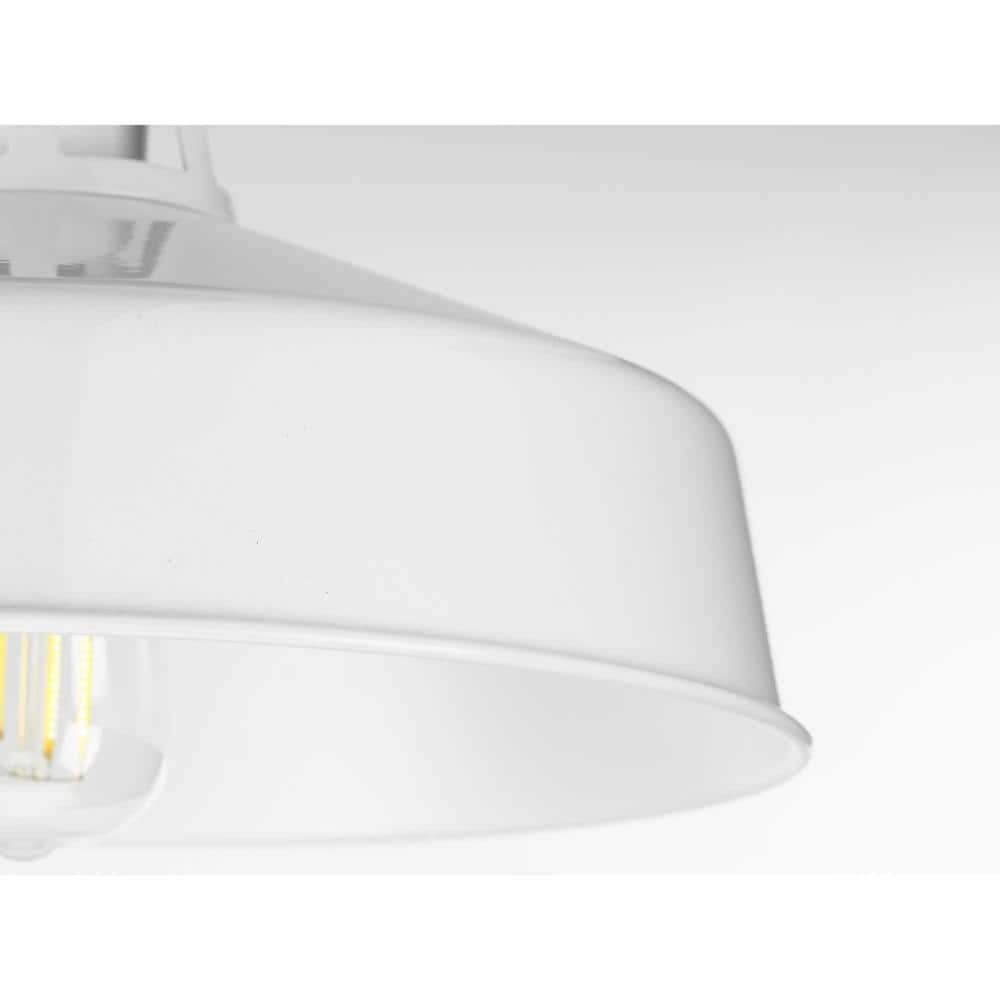 White Aluminum Industrial-Style Semi-Flush Mount Ceiling Light