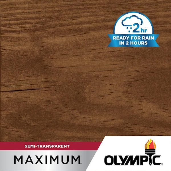 Olympic Maximum 1 gal. ST-2026 Teak Semi-Transparent Exterior Stain and Sealer in One Low VOC