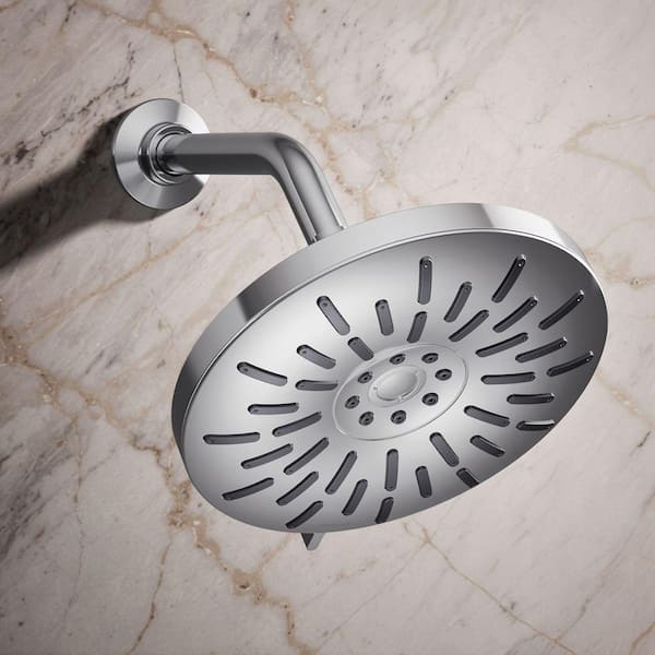 Bellerose 3-Spray Patterns 1.75 GPM 8 in. Wall Mount Fixed Shower Head in Polished Chrome