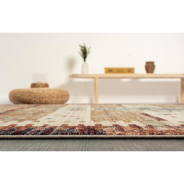 Petra Multi-Colored Earth Tones 2 ft. x 3 ft. Rustic Area Rug