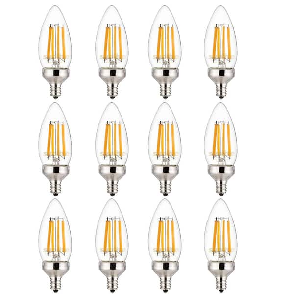 75-Watt Equivalent B11 Dimmable 90 CRI Candelabra E12 Base Vintage Edison LED Light Bulb in Warm White 2700K (12-Pack)