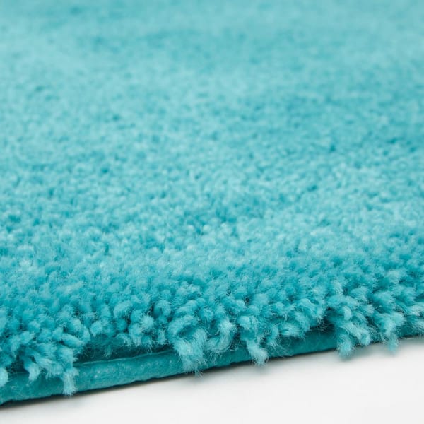 Pure Perfection Turquoise 20 in. x 60 in. Nylon Bath Rug