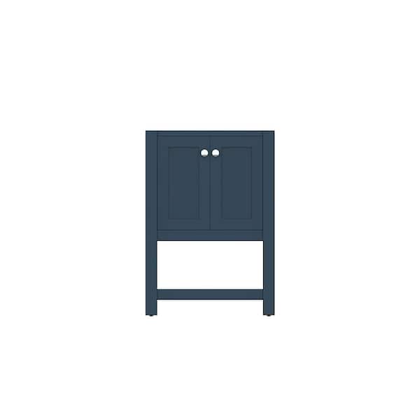 Alya Bath Wilmington 23 in. W x 21.5 in. D x 33.45 in. H Bath Vanity Cabinet without Top in Blue
