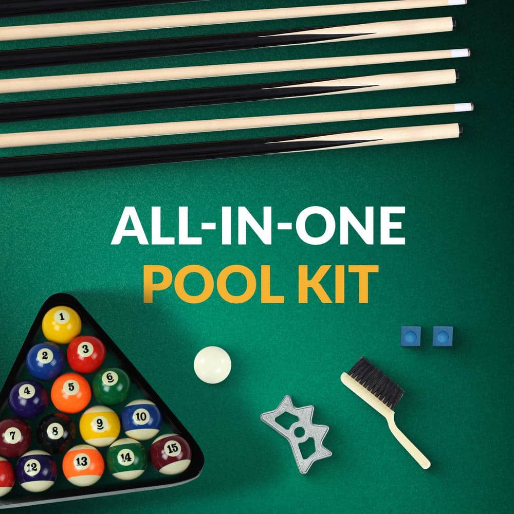 Multicolor Wood and Aluminum Billiard Accessory Kit, 31.5 x 14.5 in
