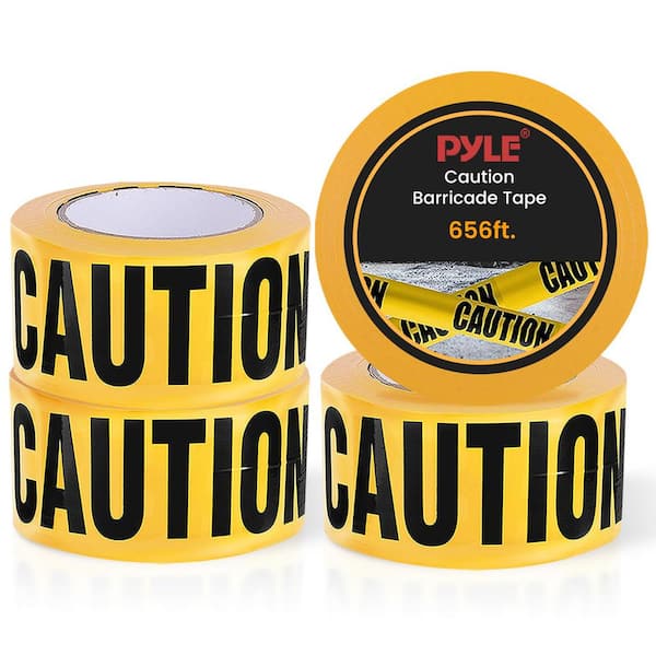 4 Pieces 200 Meters Long Tape Roll Suitable for Wide Range of Applications Safety Caution Tape Set (Black and Yellow)
