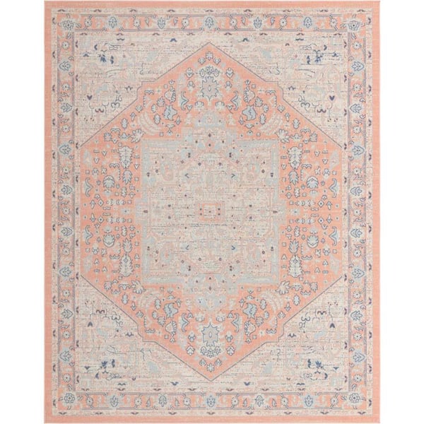 Unique Loom Whitney Milano Powder Pink 10 ft. x 14 ft. 1 in. Area Rug