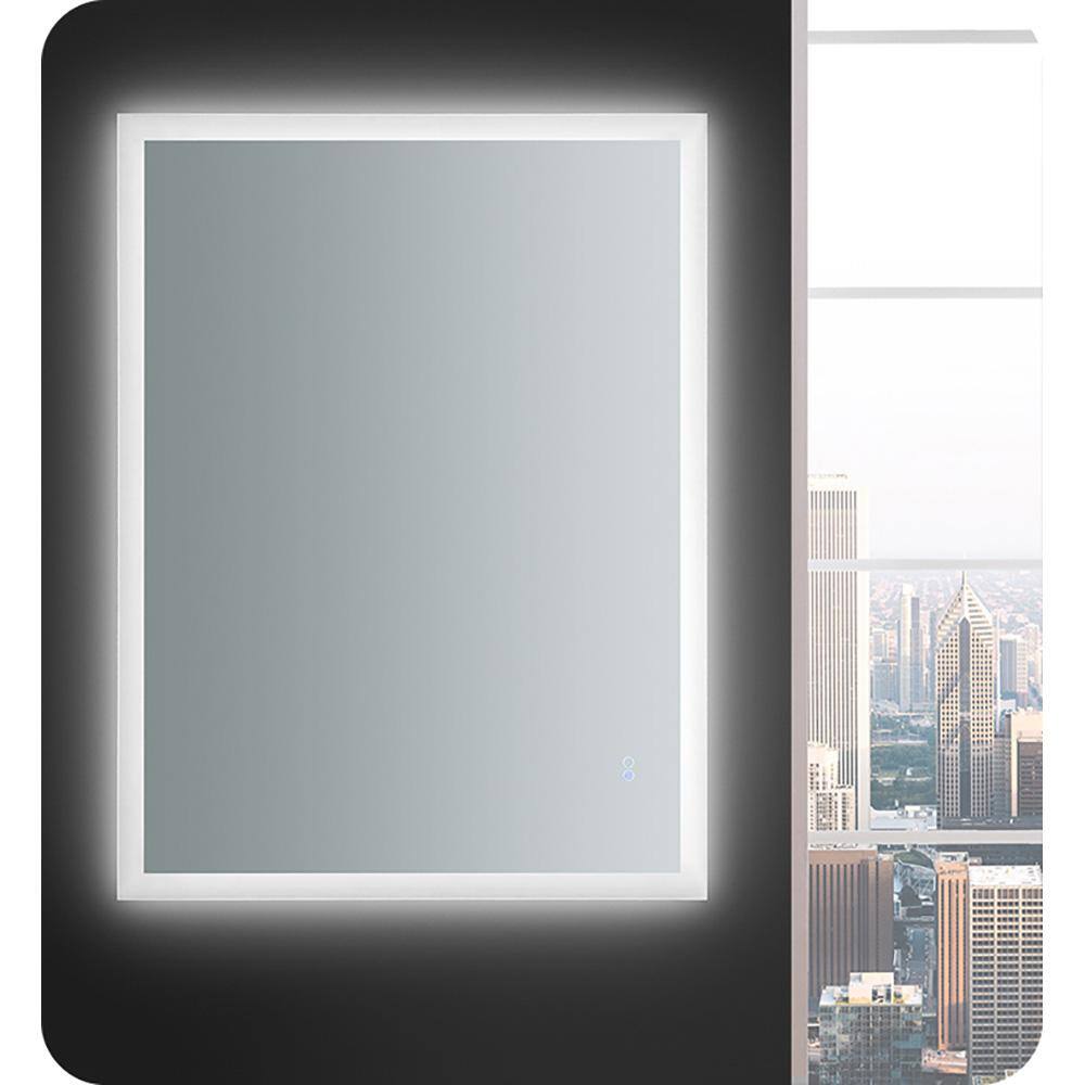 Sleek 48"x36" Frameless Bathroom Vanity Mirror with LED Halo & Fog-Free Technology