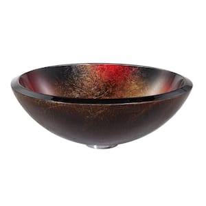 Mercury Glass Vessel Sink in Red and Gold