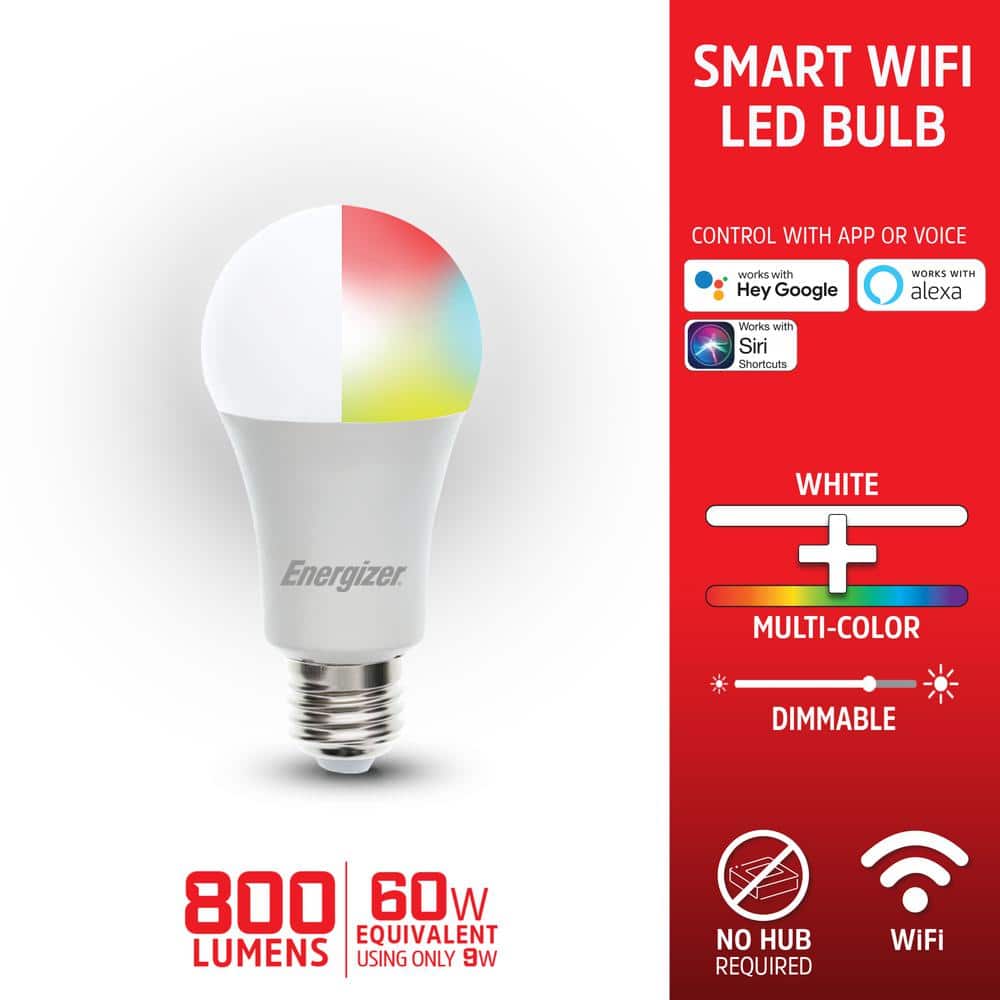 Energizer Smart Wi-Fi Multi-Color Dimmable LED Light Bulb