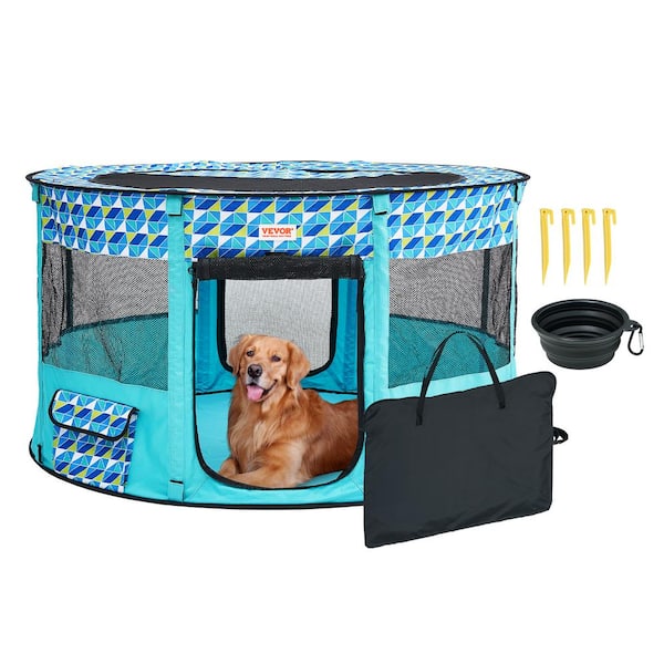 VEVOR 44 in. x 44 in. x 24 in. Portable Pet Carrying Playpen 600D Oxford Cloth Dogs Crates Kennel with Removable Zipper