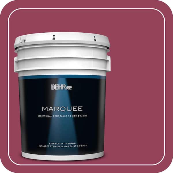 BEHR MARQUEE 5 gal. #110B-7 Raspberry Pudding Satin Enamel Exterior Paint & Primer