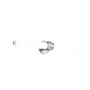 Juliet 27 in. Brushed Nickel LED Vanity Light Bar and Wall Sconce, 3000K
