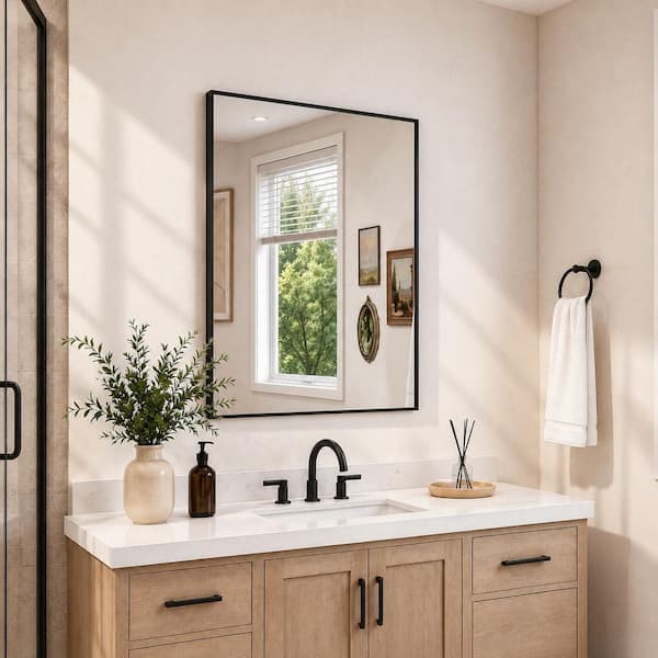 TaiMei 24 in. W. x 30 in. H Rectangular Framed Wall Bathroom