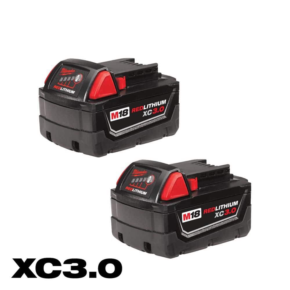 Milwaukee M18 18-Volt Lithium-Ion XC Extended Capacity Battery Pack 3.0Ah (2-Pack) 48-11-1822