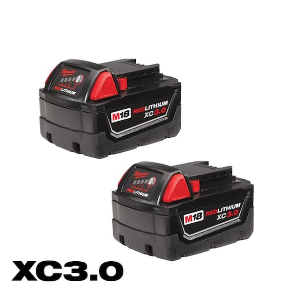 M18 18-Volt Lithium-Ion XC Extended Capacity Battery Pack 3.0Ah (2-Pack)