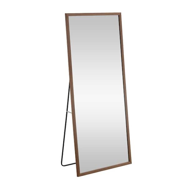Tatahance Brown 31.5 in. W x 71 in. H Rectangle Solid Wood Frame Full Length Floor Mirror