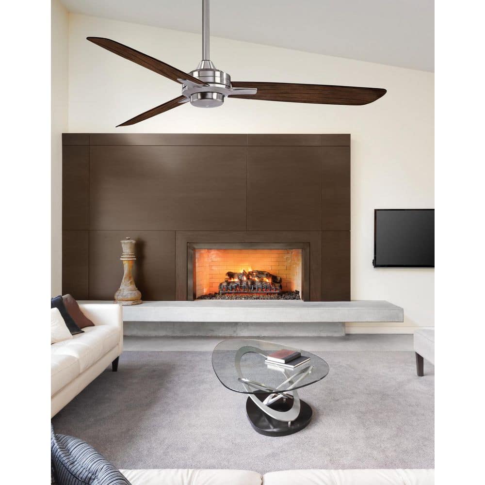 MINKA-AIRE Rudolph 52 in. Indoor Brushed Nickel with Medium Maple