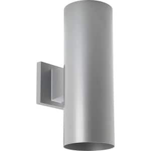 Cylinder Collection 5" Metallic Gray Modern Outdoor Up and Down Light LED Wall Lantern Light for Entry and Garage