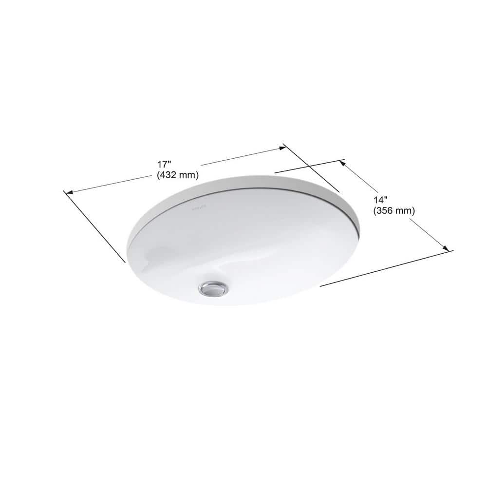Black Ceramic Oval Undermount Bathroom Sink with Overflow